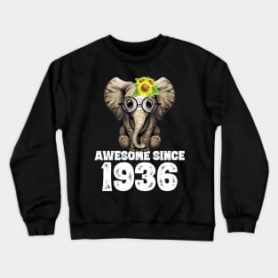 Awesome since 1936 84 Years Old Bday Gift 84th Birthday Crewneck Sweatshirt